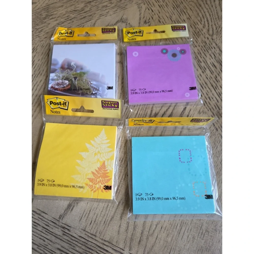 Post It Notes Lot Of 4 Designs New 300 Sheets Post-It Notes Super Sticky